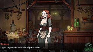 Game of Whores Ep 19: Naughty Redhead Waitress Serves Hot Action. Teens Dance Wildly.