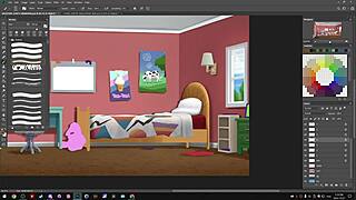 Handdrawn erotic art in Summertime Saga visual novel by darkcookie