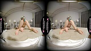 Solo Brunette Amanda Clarke Masturbates Intensely With Toys In Vr, Her Big Tits Firm And Shaved Pussy Wet