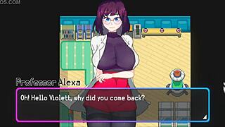 Asian beauty plays Oppaimon Hentai Pixel Game, teases with fingering and squirts
