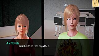 Blonde cartoon babe explores erotic scenes in 3D family
