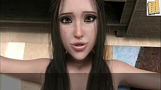 deep in a cartoon world, hot brunette with big tits gives an epic deepthroat in wvm 26