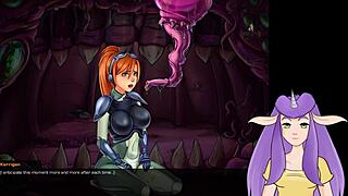 Redhead strip tease in Starcraft II erotic game