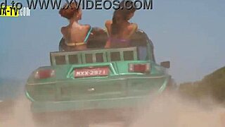 The redhead gets multiple climaxes at the lake in interactive erotic video.