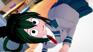 Hell yeah, Froppy in school uniform jerks off at the nurse's office in adult parody!