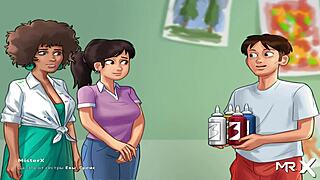 Summertimesaga shows erotic cartoon of headmistress getting steamy blowjob