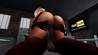 Asian hottie gets hammered by well-hung black security guard