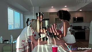 ebony girls in nurse orgy after shaving