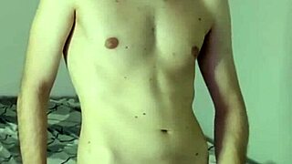 He films solo masturbation on webcam, cumming hard with face shown.
