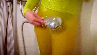 porn actress shows off wet clothes in cute style