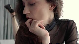 All Natural Brunette Milf Sofi Ka Strips and Poses in Hot Outfits for Solo Show