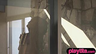 Petite Ebony Beauty Strips Naked to Show Chocolaty Body and Bubble Butt