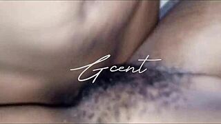 Close up of passionate hairy sex with sweet moans. Black beauty gets wet.