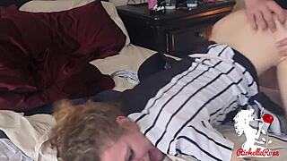 Beautiful blonde amateur gets erotic foot massage and facial after a rough fuck
