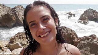Fucking my stepsister on the beach while bathers stare