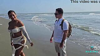 Famous Latina Actress Mariana Martix Squirts Hard on Colombian Beach! 🌊💦
