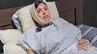 horny patient couldn’t hold back her urges. she begged for help to reach a wild orgasm.