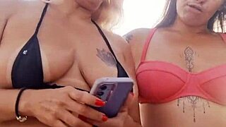 i’m chatting dirty on the beach with my slutty friend!