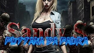 italian milf in horror cosplay sings puttana da paura in erotic parody.