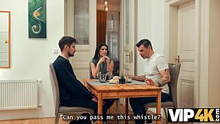 Sexy Brunette Sucks Old Cock Thinking It’s a VIP Signal