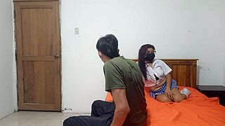 STUDENT PORN LATINA RIDES DILDO IN APARTMENT WITH STEPBROTHER FANTASY