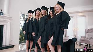 Milfs at graduation party ask if you’re ready for insane reverse gangbang fun?