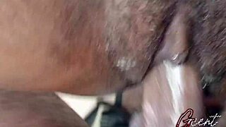 Extremely close-up pussy fucking with macro creampie drip