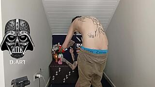 Backstage story of a 30cm carrot sliding into a tight alternative anal scene