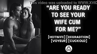 Hey, why is this desperate wife getting fucked hard in front of her husband for real cuckold humiliation?