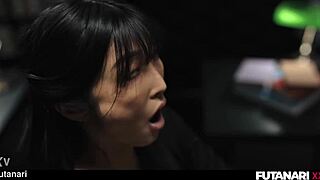 asian futa ladyboy drills redhead girl with messy pussy creampie and shemale cumshots