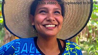 innocent colombian housewife traded for chickens in outdoor close-up scene.