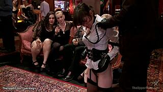 Hey, ever seen squirting slaves get roughly fucked at a wild party?