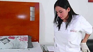 Wild lesbian sex erupts in hospital as nurse Jenifer Play bangs patient Kitty DJ.