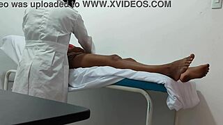 yo, the doctor’s giving his female patient a sensual massage with extra care