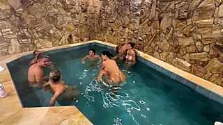 Wild Orgy with Friends at Motel Pool, Who's Joining Next?