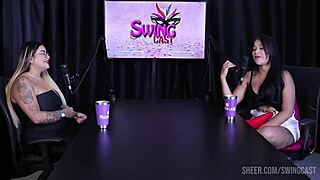 Suellen Barrar dominates swing cast with Tifany Rocha in part 3 on Sheer Red.