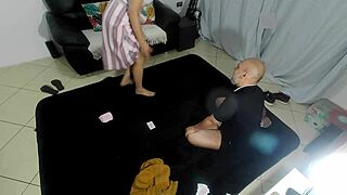 our game ended with her stripped bare and dripping with cum