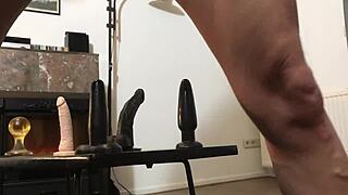 Blonde Milf Shoves Dildo Deep in Her Tight Ass for Fun